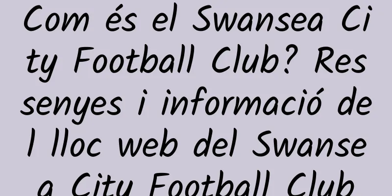 Com és el Swansea City Football Club? Ressenyes i informació del lloc web del Swansea City Football Club