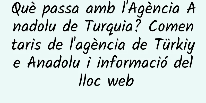 Què passa amb l'Agència Anadolu de Turquia? Comentaris de l'agència de Türkiye Anadolu i informació del lloc web