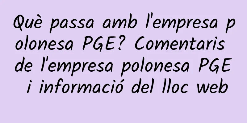 Què passa amb l'empresa polonesa PGE? Comentaris de l'empresa polonesa PGE i informació del lloc web