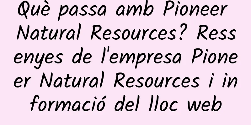 Què passa amb Pioneer Natural Resources? Ressenyes de l'empresa Pioneer Natural Resources i informació del lloc web
