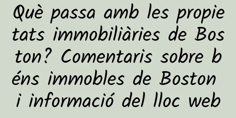Què passa amb les propietats immobiliàries de Boston? Comentaris sobre béns immobles de Boston i informació del lloc web