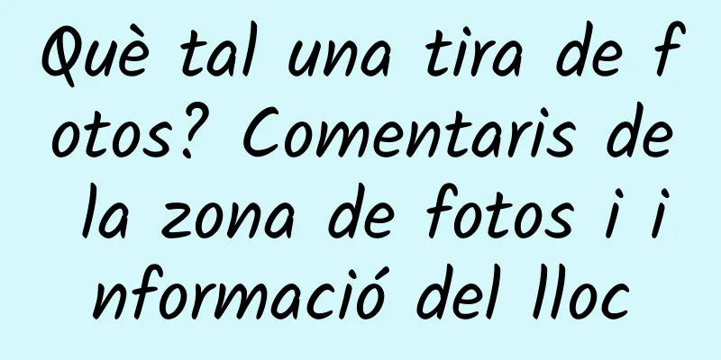 Què tal una tira de fotos? Comentaris de la zona de fotos i informació del lloc