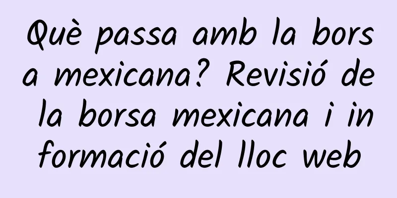 Què passa amb la borsa mexicana? Revisió de la borsa mexicana i informació del lloc web