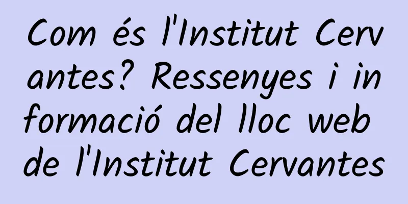 Com és l'Institut Cervantes? Ressenyes i informació del lloc web de l'Institut Cervantes