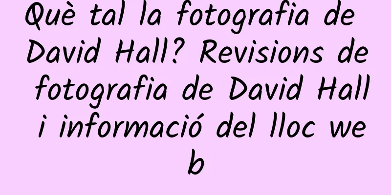 Què tal la fotografia de David Hall? Revisions de fotografia de David Hall i informació del lloc web