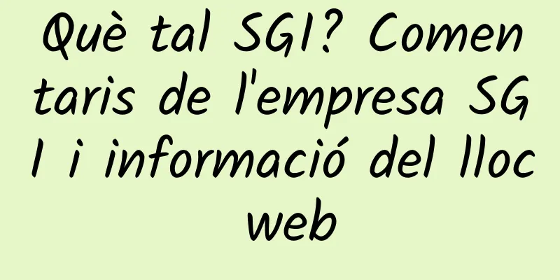 Què tal SGI? Comentaris de l'empresa SGI i informació del lloc web