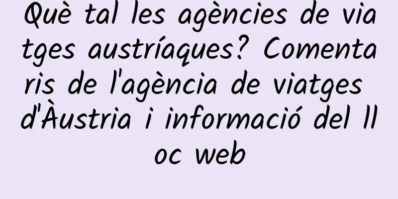 Què tal les agències de viatges austríaques? Comentaris de l'agència de viatges d'Àustria i informació del lloc web