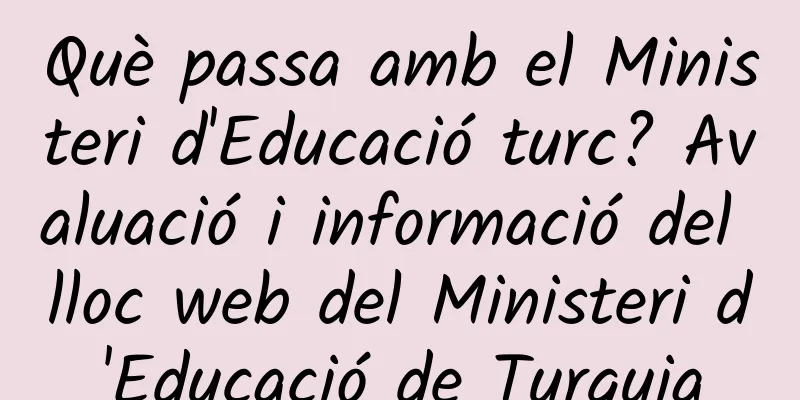 Què passa amb el Ministeri d'Educació turc? Avaluació i informació del lloc web del Ministeri d'Educació de Turquia