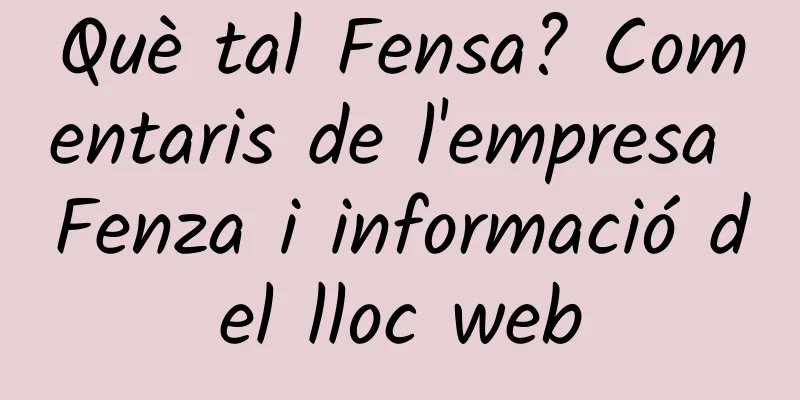 Què tal Fensa? Comentaris de l'empresa Fenza i informació del lloc web