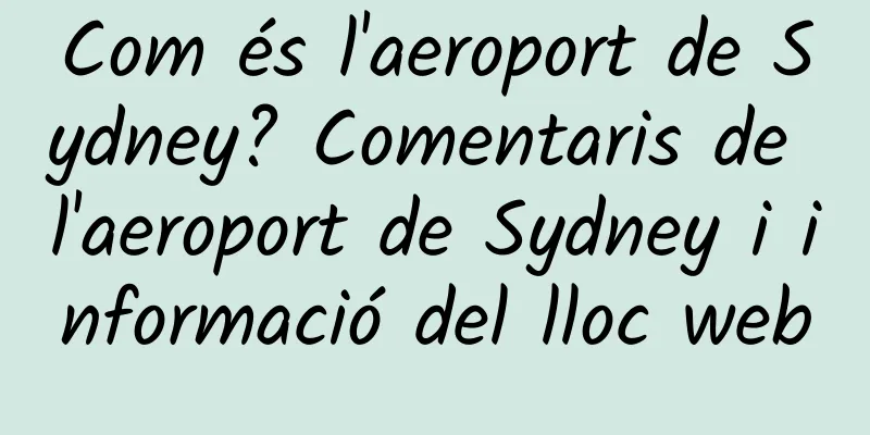 Com és l'aeroport de Sydney? Comentaris de l'aeroport de Sydney i informació del lloc web