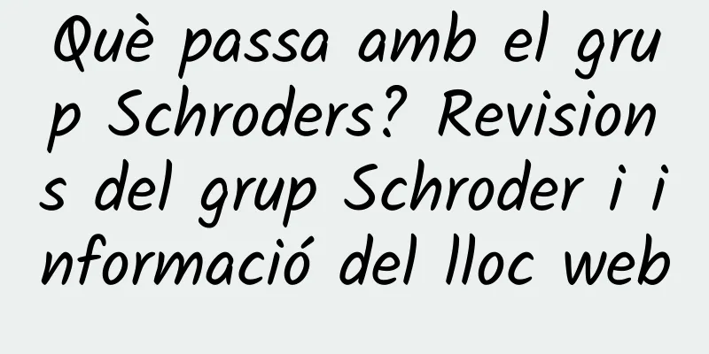 Què passa amb el grup Schroders? Revisions del grup Schroder i informació del lloc web