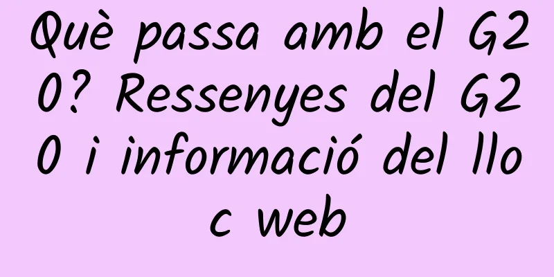 Què passa amb el G20? Ressenyes del G20 i informació del lloc web