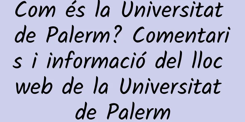 Com és la Universitat de Palerm? Comentaris i informació del lloc web de la Universitat de Palerm