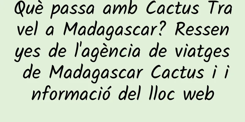 Què passa amb Cactus Travel a Madagascar? Ressenyes de l'agència de viatges de Madagascar Cactus i informació del lloc web
