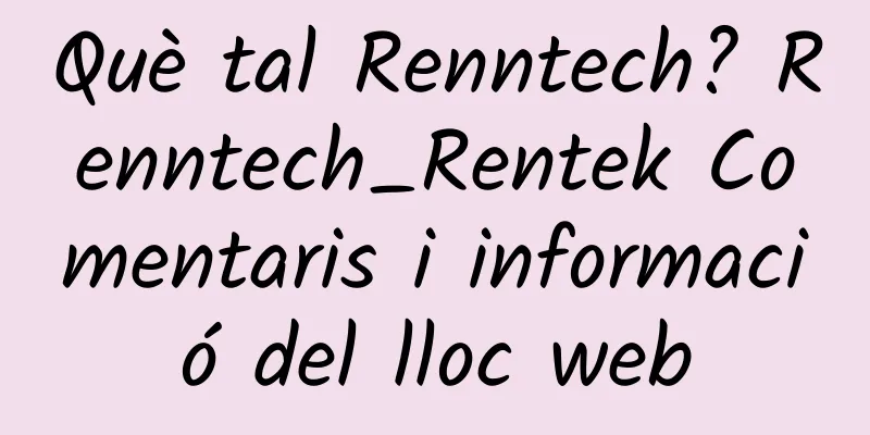 Què tal Renntech? Renntech_Rentek Comentaris i informació del lloc web