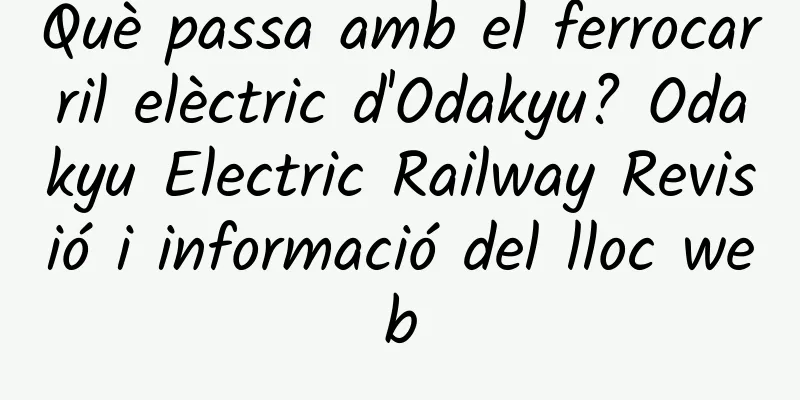 Què passa amb el ferrocarril elèctric d'Odakyu? Odakyu Electric Railway Revisió i informació del lloc web