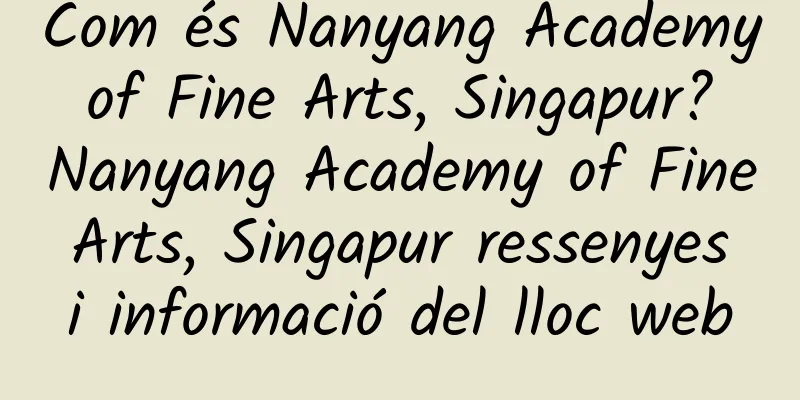 Com és Nanyang Academy of Fine Arts, Singapur? Nanyang Academy of Fine Arts, Singapur ressenyes i informació del lloc web