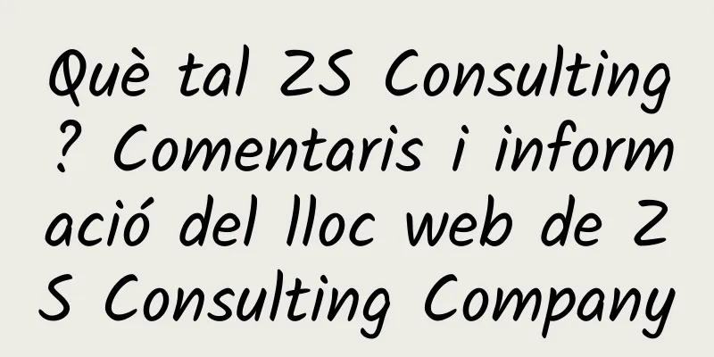 Què tal ZS Consulting? Comentaris i informació del lloc web de ZS Consulting Company