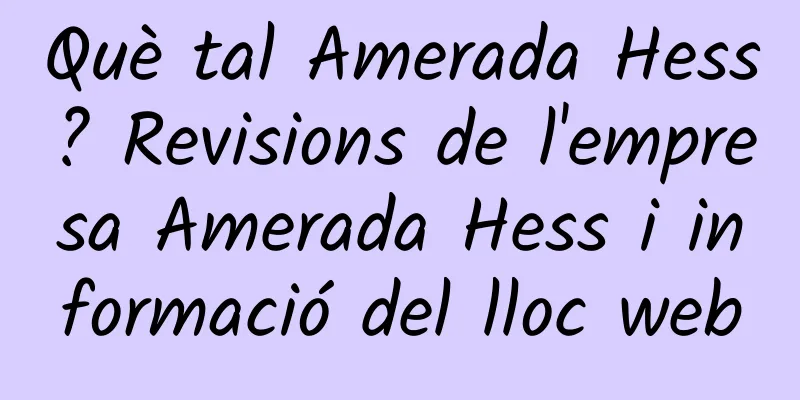 Què tal Amerada Hess? Revisions de l'empresa Amerada Hess i informació del lloc web