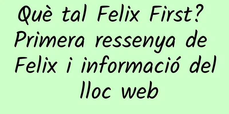 Què tal Felix First? Primera ressenya de Felix i informació del lloc web