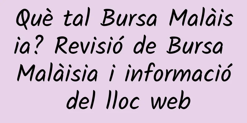 Què tal Bursa Malàisia? Revisió de Bursa Malàisia i informació del lloc web