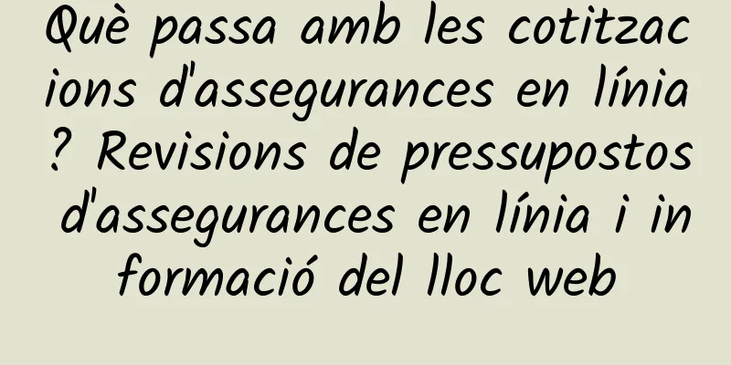 Què passa amb les cotitzacions d'assegurances en línia? Revisions de pressupostos d'assegurances en línia i informació del lloc web
