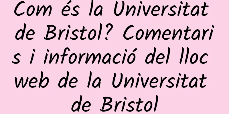 Com és la Universitat de Bristol? Comentaris i informació del lloc web de la Universitat de Bristol
