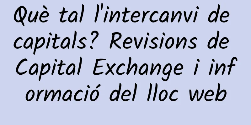 Què tal l'intercanvi de capitals? Revisions de Capital Exchange i informació del lloc web