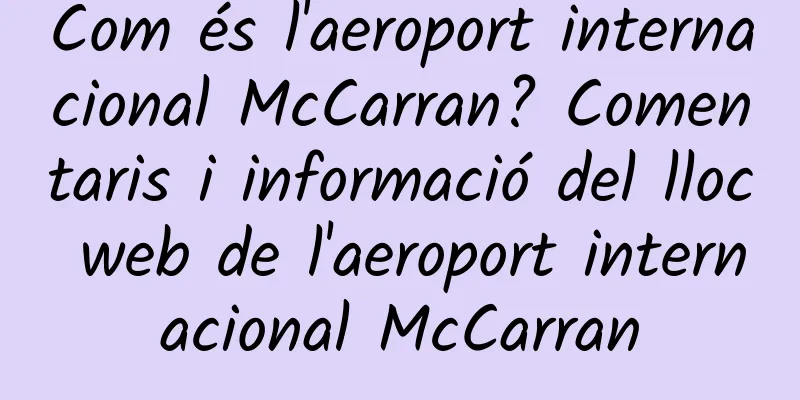 Com és l'aeroport internacional McCarran? Comentaris i informació del lloc web de l'aeroport internacional McCarran
