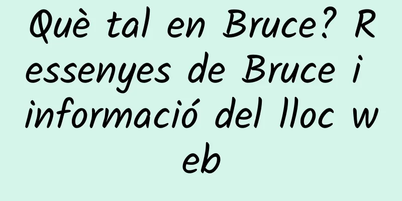 Què tal en Bruce? Ressenyes de Bruce i informació del lloc web