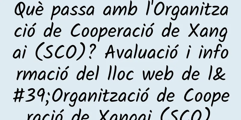 Què passa amb l'Organització de Cooperació de Xangai (SCO)? Avaluació i informació del lloc web de l'Organització de Cooperació de Xangai (SCO).
