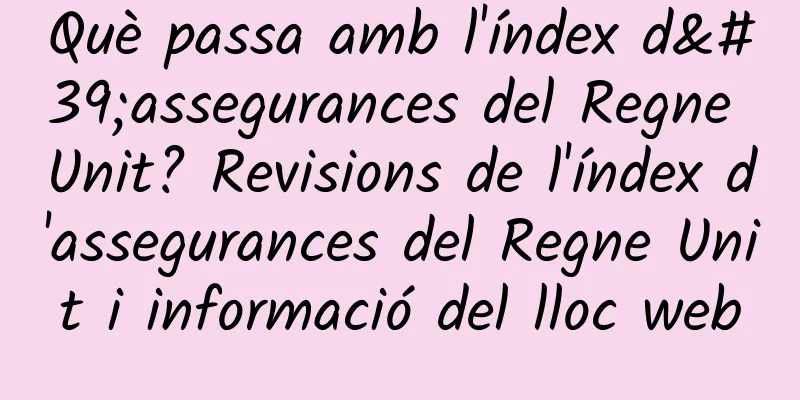 Què passa amb l'índex d'assegurances del Regne Unit? Revisions de l'índex d'assegurances del Regne Unit i informació del lloc web