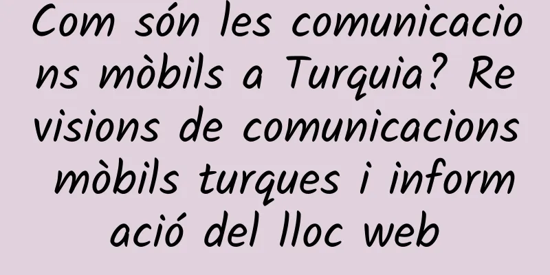 Com són les comunicacions mòbils a Turquia? Revisions de comunicacions mòbils turques i informació del lloc web