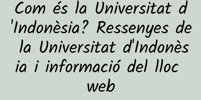 Com és la Universitat d'Indonèsia? Ressenyes de la Universitat d'Indonèsia i informació del lloc web