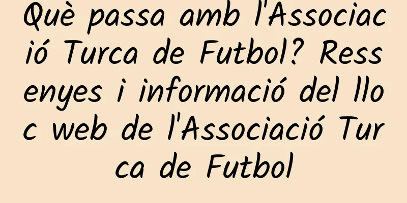 Què passa amb l'Associació Turca de Futbol? Ressenyes i informació del lloc web de l'Associació Turca de Futbol