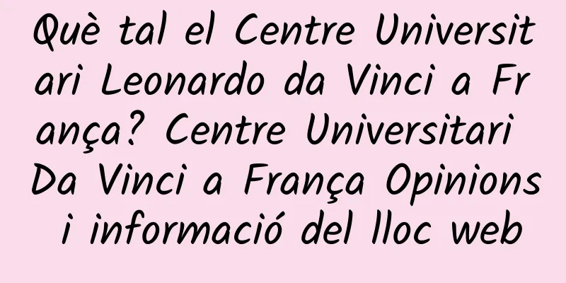 Què tal el Centre Universitari Leonardo da Vinci a França? Centre Universitari Da Vinci a França Opinions i informació del lloc web