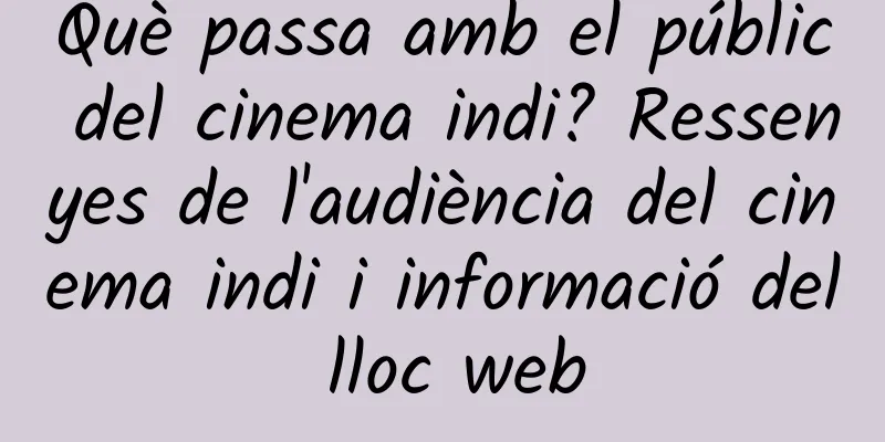 Què passa amb el públic del cinema indi? Ressenyes de l'audiència del cinema indi i informació del lloc web