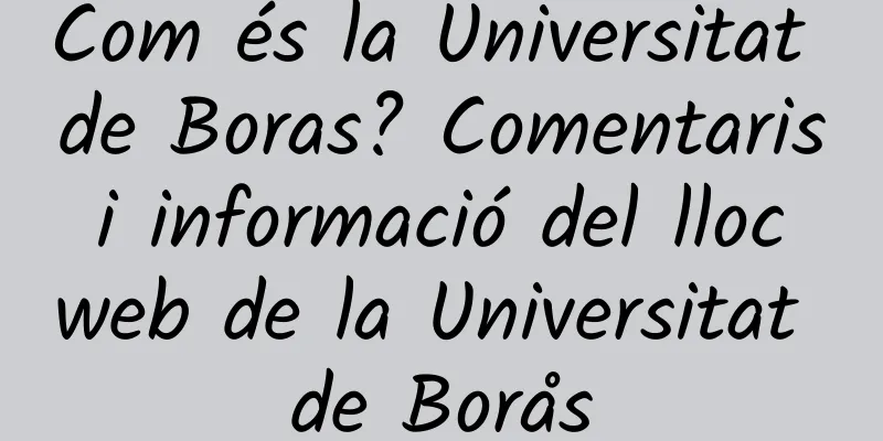 Com és la Universitat de Boras? Comentaris i informació del lloc web de la Universitat de Borås