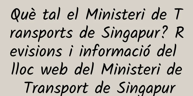 Què tal el Ministeri de Transports de Singapur? Revisions i informació del lloc web del Ministeri de Transport de Singapur