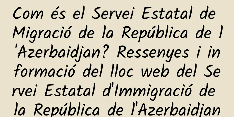 Com és el Servei Estatal de Migració de la República de l'Azerbaidjan? Ressenyes i informació del lloc web del Servei Estatal d'Immigració de la República de l'Azerbaidjan