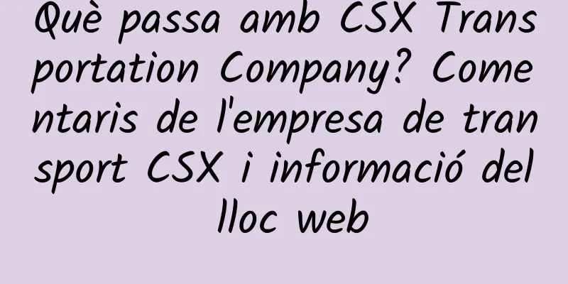 Què passa amb CSX Transportation Company? Comentaris de l'empresa de transport CSX i informació del lloc web