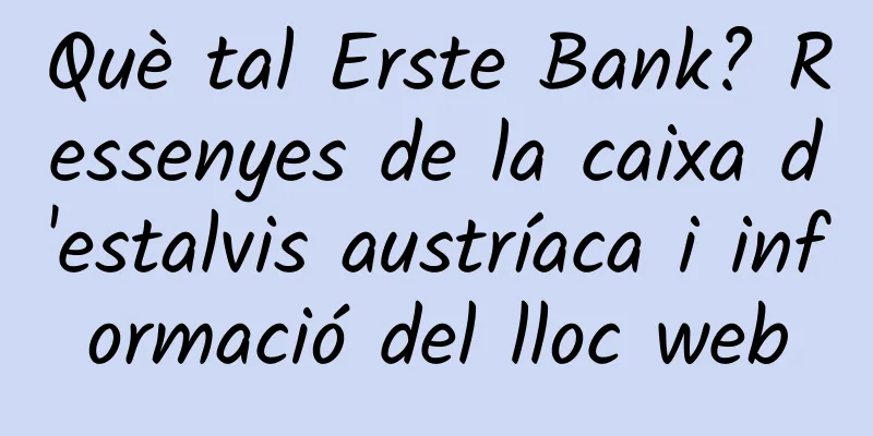 Què tal Erste Bank? Ressenyes de la caixa d'estalvis austríaca i informació del lloc web