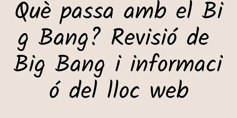 Què passa amb el Big Bang? Revisió de Big Bang i informació del lloc web