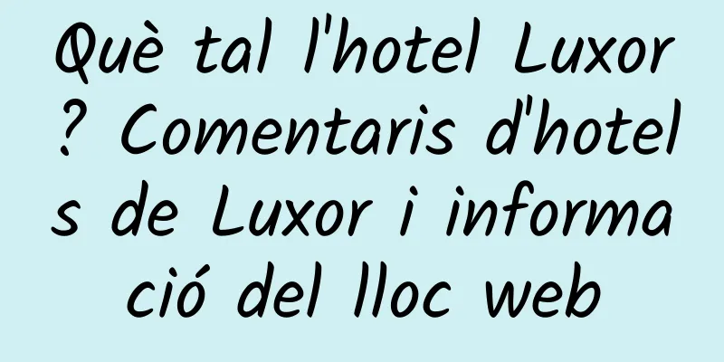 Què tal l'hotel Luxor? Comentaris d'hotels de Luxor i informació del lloc web