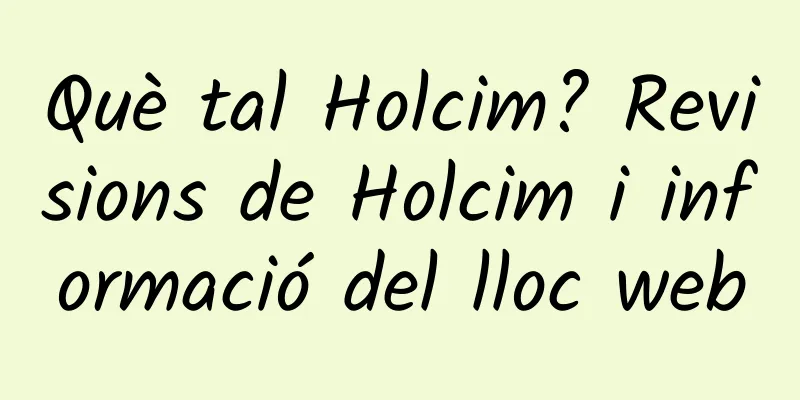 Què tal Holcim? Revisions de Holcim i informació del lloc web