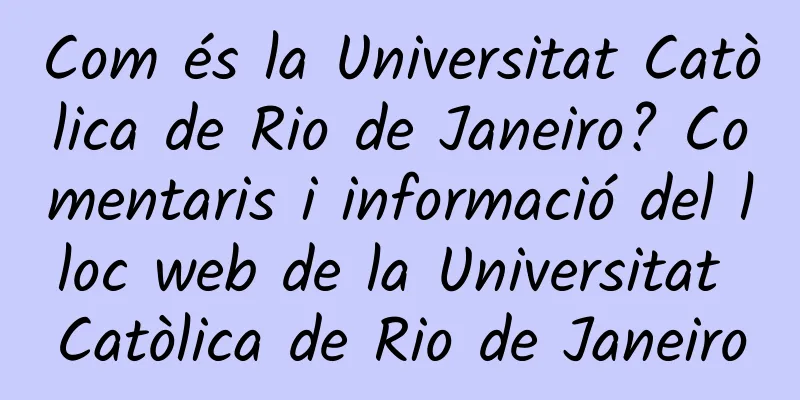 Com és la Universitat Catòlica de Rio de Janeiro? Comentaris i informació del lloc web de la Universitat Catòlica de Rio de Janeiro