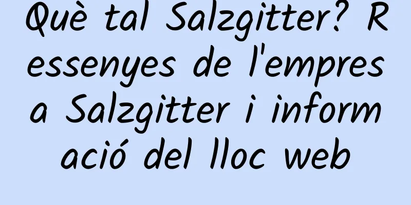 Què tal Salzgitter? Ressenyes de l'empresa Salzgitter i informació del lloc web