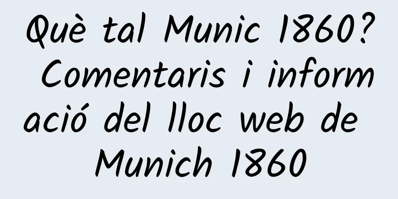 Què tal Munic 1860? Comentaris i informació del lloc web de Munich 1860