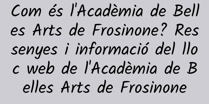 Com és l'Acadèmia de Belles Arts de Frosinone? Ressenyes i informació del lloc web de l'Acadèmia de Belles Arts de Frosinone