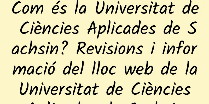 Com és la Universitat de Ciències Aplicades de Sachsin? Revisions i informació del lloc web de la Universitat de Ciències Aplicades de Sachsin